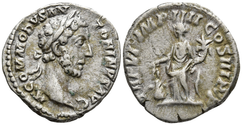 Commodus (177-192 AD). Rome
AR Denarius (18.4mm 3.15g)
Obv: M COMMODVS ANTONIN...