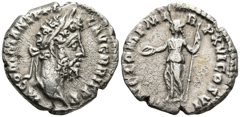 Commodus (177-192 AD). Rome
AR Denarius (17.7mm 2.88g)
Obv: M COMM ANT P FEL A...