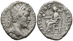 Septimius Severus (193-211 AD). Rome
AR Denarius (17.4mm 3.28g)
Obv: Laureate head of Septimius right.
Rev: SECVRITAS PVBLICA. Securitas seated lef...