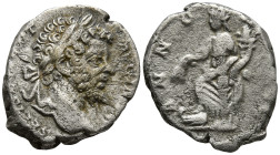 Septimius Severus (193-211 AD). Laodicea ad Mare
AR Denarius (16.4mm 3.45g)
Obv: Laureate head right.
Rev: Annona standing front, head to left, pla...