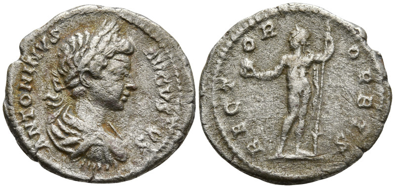 Caracalla (198-217 AD). Rome
AR Denarius (18.9mm 2.65g)
Obv: ANTONINVS AVGVSTV...