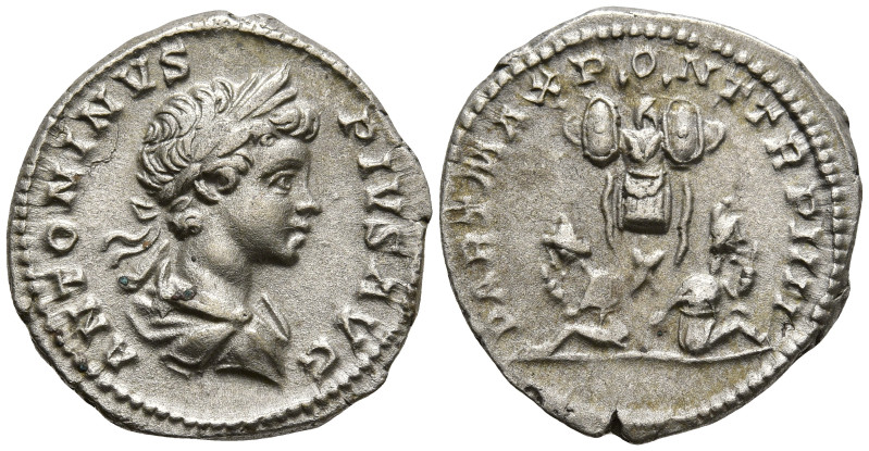 Caracalla (198-217 AD). Rome
AR Denarius (18.9mm 3.28g)
Obv: ANTONINVS PIVS AV...