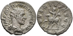 Philip I 'the Arab' (244-249). Rome.
AR Antoninianus (23mm 3.54g)
Obv: IMP M IVL PHILIPPVS AVG. Radiate, draped and cuirassed bust right.
Rev: ADVE...