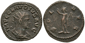 Claudius II Gothicus (268-270 AD). Antioch
Antoninianus (21mm 3.22g)
Obv : IMP C CLAVDIVS AVG. Radiate head right.
Rev : SOL AVG. Sol standing fron...