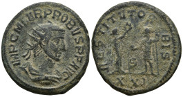 Probus (276-282 AD). Antioch
AE Antoninianus (21.3mm 4.56g)
Obv: IMP C M AVR PROBVS P F AVG. Radiate, draped and cuirassed bust to right
Rev: RESTI...