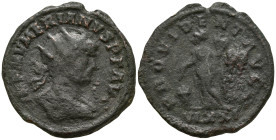 Numerian (283-284 AD). Ticinum
AE Antoninianus (23.7mm 4.21g)
Obv: IMP NVMERIANVS PF AVG. Radiate, draped and cuirassed bust right
Rev: PROVIDENT A...