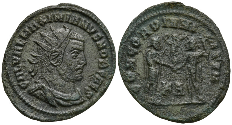 Maximianus (286-305 AD). Kyzikos
AE Radiate (21.5mm 2.28g).
Obv: IMP C M A MAX...