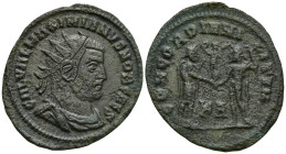 Maximianus (286-305 AD). Kyzikos
AE Radiate (21.5mm 2.28g).
Obv: IMP C M A MAXIMIANVS P F AVG, radiate, draped and cuirassed bust of Maximian right....