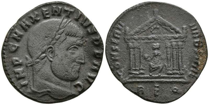 Maxentius (306-312 AD). Rome
AE Follis (25mm 4.15g)
Obv: IMP C MAXENTIVS P F A...