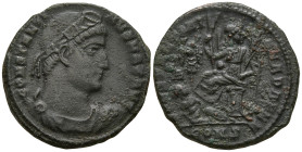 Constantine I 'the Great' (307/10-337 AD). Constantinople.
AE Follis (20mm 3.38g)
Obv: CONSTANTINVS MAX AVG. Laurel and rosette-diademed, draped, an...
