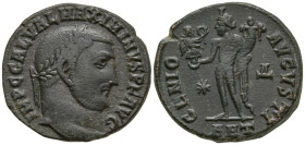 Maximinus II (310-313 AD). Antioch
AE Follis (20.1mm 4.5g)
Obv: IMP C GAL VAL MAXIMINVS P F AVG. Laureate head to right
Rev: GENIO AVGVSTI. Genius ...