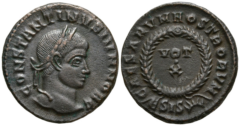 Constantine II, as Caesar (316-337 AD). Siscia
AE Follis (18.6mm 3.09g)
Obv: C...