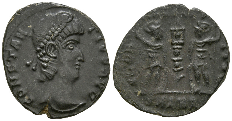 Constantius II, Caesar (324-337 AD). Antioch.
AE Nummus (15.7mm 1.67g)
Obv: CO...
