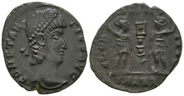 Constantius II, Caesar (324-337 AD). Antioch.
AE Nummus (15.7mm 1.67g)
Obv: CONSTANTIVS AVG. Head of Constantius II, pearl-diademed, right
Rev: GLO...