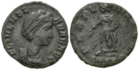 Helena, mother of Constantine I (324-328/30 AD). Constantinople
AE Bronze (14.6mm 1.34g)
Obv: FL IVL HELENAE AVG. Diademed and mantled bust to right...