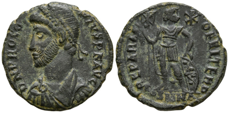 Procopius, Usurper (365-366 AD). Nicomedia.
AE Follis (18.2mm 3.16g)
Obv: D N ...