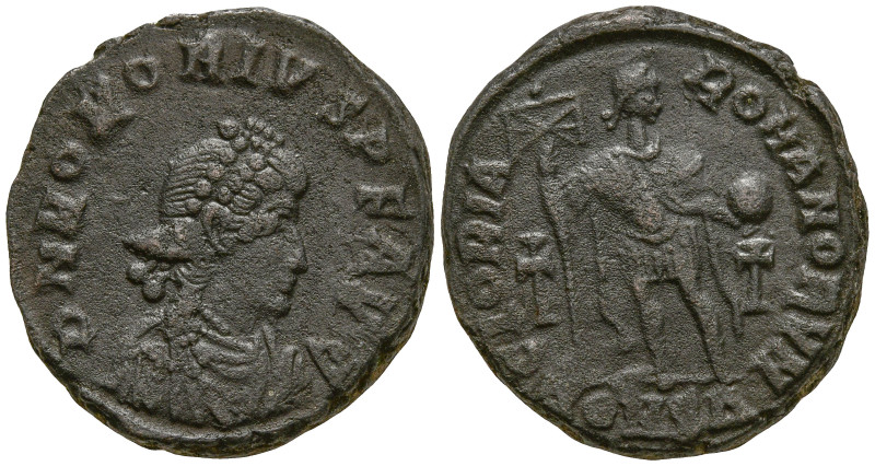 Honorius (393-423 AD). Constantinople
AE Follis (20.3mm 6.18g)
Obv: D N HONORI...