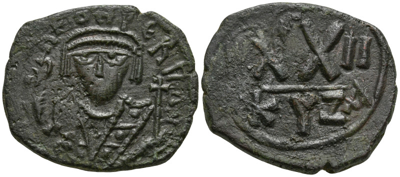 Phocas (602-610 AD). Kyzikos. Dated RY 2 (603/4).
AE Half Follis (21.2mm 5.13g)...