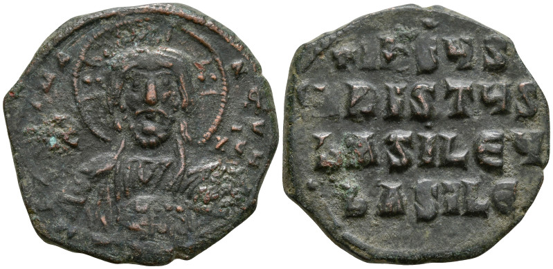 Anonymous Follis. Time of Basil II with Constantine VIII (976-1025.AD). Constant...