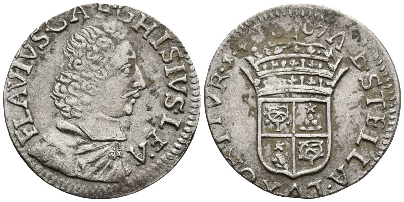 ITALY. Papal States. Alexander VII (1655-1667 AD). Avignon.
AR Luigino (1667) (...