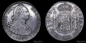 Santiago. Carlos IV. 8 Reales 1803 FJ. KM51