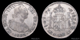 Santiago. Carlos IV. 2 Reales 1803 FJ. KM60