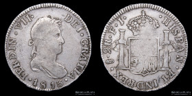 Santiago. Fernando VII. 2 Reales 1813/2 FJ. KM79