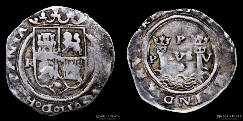 Lima. Felipe II (1574-1598) 1 Real ND 1568-69 R (Alonso de Rincón). Lima mint. P...