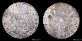 Lima. Fernando VI. 8 Reales 1754 JD. Columnaria. KM55.1