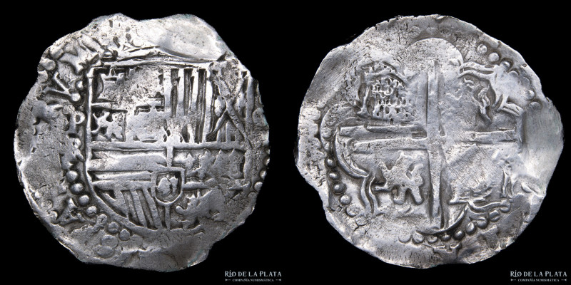 Potosí. Felipe II (1574-1598) 8 Reales 1586-1589 RL. Macuquina. Plata 930; 40.0m...