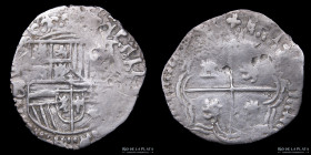 Potosi. Felipe II. 1 Real 1574-1575 B. Macuquina. CJ 4