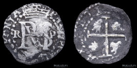 Potosi. Felipe II. 1/2 Real 1574-1575 R. Rincon. Macuquina. CJ 5.1.2