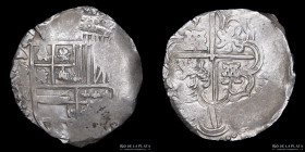Potosi. Felipe III. 8 Reales 1602-13 R. Macuquina.CJ 7.2.2