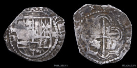 Potosi. Felipe III. 2 Reales 1602 R/B. Macuquina.CJ 9.2.1