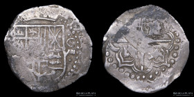 Potosi. Felipe IV. 8 Reales 1622-1628. Figuras traspuestas. CJ 13
