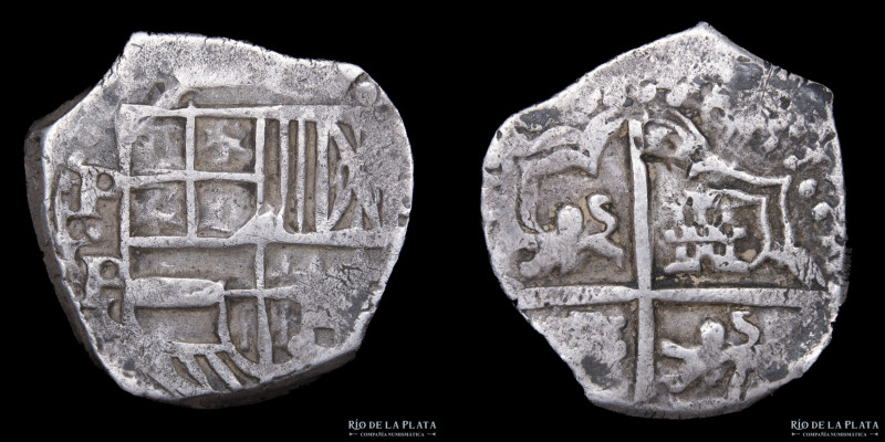 Potosí. Felipe IV (1653-1665). 4 Reales 1622-29 P. Castillos y Leones invertidos...