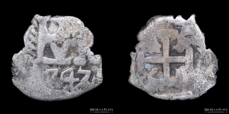 Potosí. Felipe V (1728-1747) 1/2 Real 1747. Macuquina. Plata 917; 19.0mm; 1.33g....