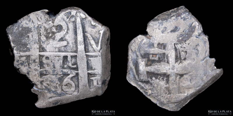 Potosí. Carlos III (1759-1788) 2 Reales 1766 VY. Macuquina. Plata 917; 24mm; 6.7...