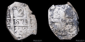 Potosi. Carlos III. 2 Reales 1772 VY. Macuquina. CJ 55.13