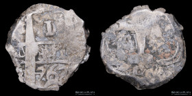 Potosi. Carlos III. 1 Real 1767 VY.  Macuquina. CJ 56.8