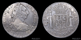 Potosi. Carlos III. 8 Reales 1778 PR. Chopmarks. CJ 63.7.1