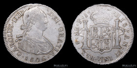 Potosi. Carlos IV. 2 Reales 1806 PJ. CJ 78.18