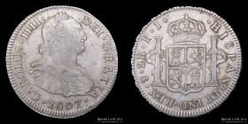 Potosi. Carlos IV. 2 Reales 1807 PJ. CJ 78.19