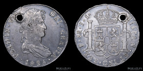 Potosi. Fernando VII. 8 Reales 1825 JL. Error: Sin lises ni granadas CJ 86.15.3
