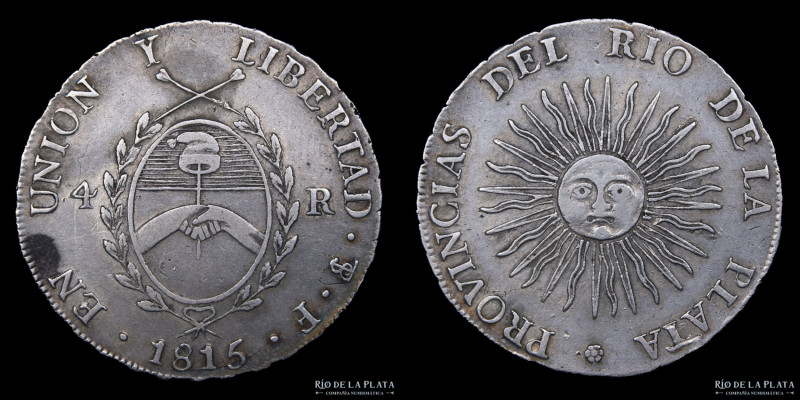 Argentina. Provincias Unidas del Río de la Plata. 4 Reales 1815 F (Francisco Jos...