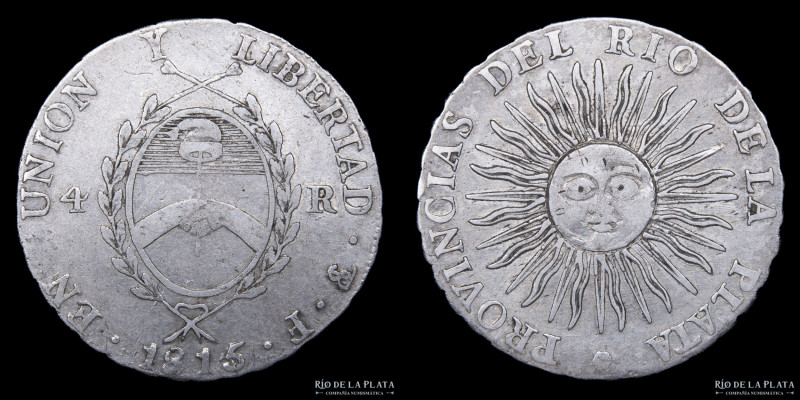 Argentina. Provincias Unidas del Río de la Plata. 4 Reales 1815 F (Francisco Jos...