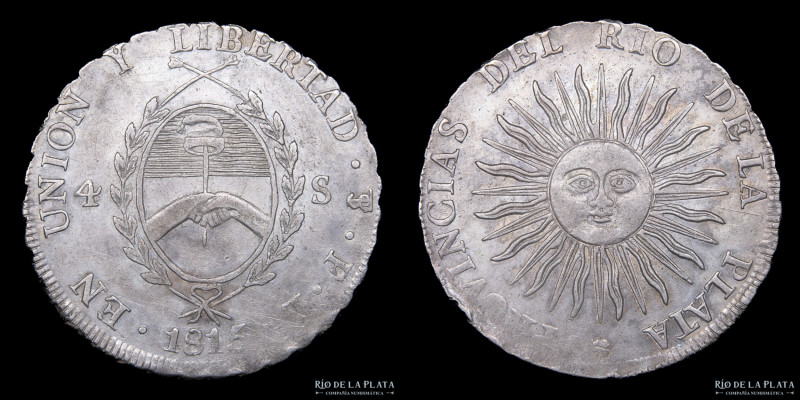 Argentina. Provincias Unidas del Río de la Plata. 4 Soles 1815 FL (Francisco Jos...
