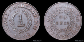 Argentina. Buenos Aires. 1 Real 1840. CJ 16