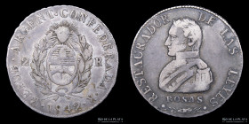 Argentina. La Rioja. 2 Reales 1842 R. Rosas. CJ 63.1