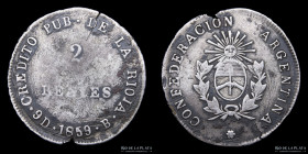 Argentina. La Rioja. 2 Reales 1859 B. CJ 70
